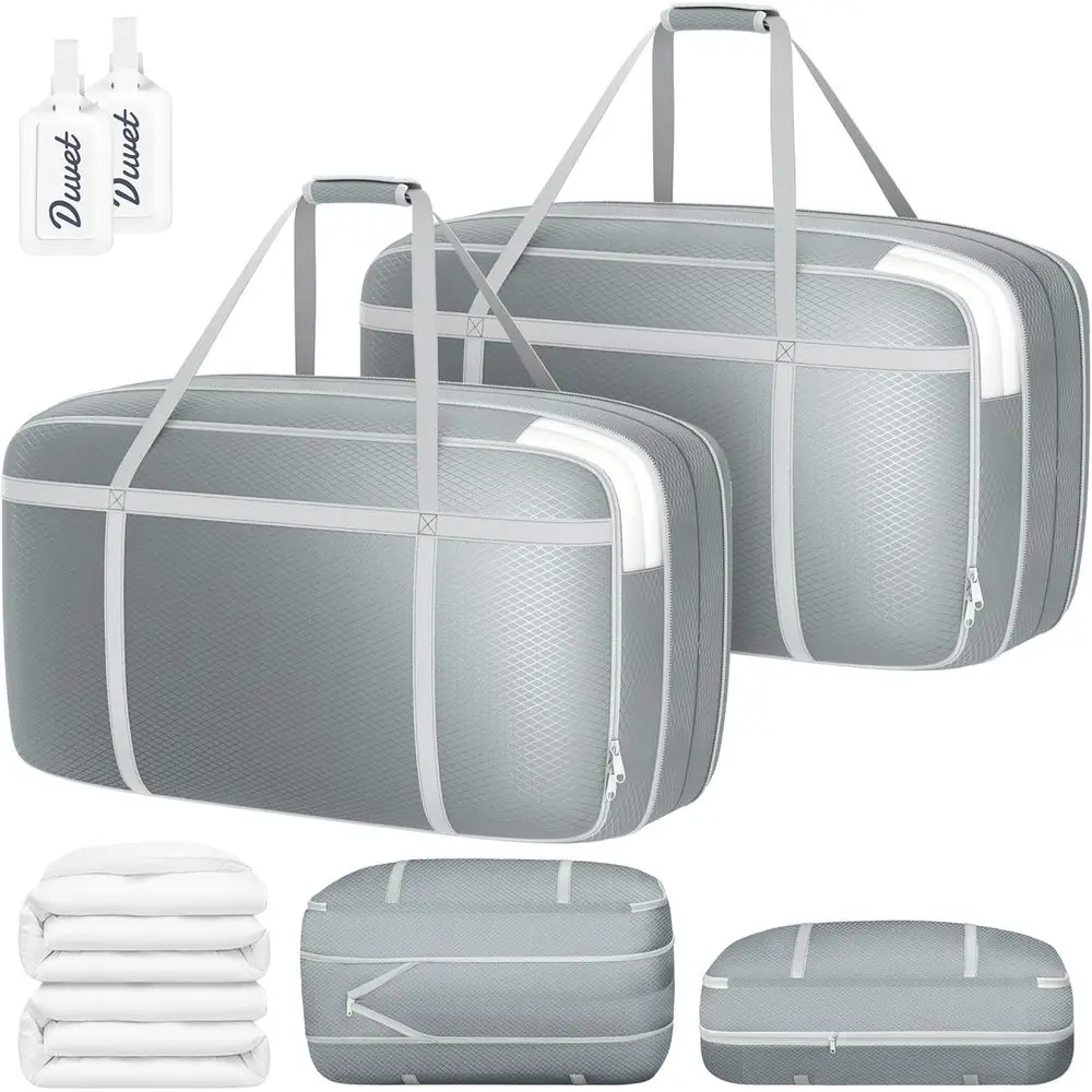 

Extra Large Heavy Duty Comforter Storage Bag with Window, Packing Totes with Strong Handles & Zipper, Space Saving Box Container