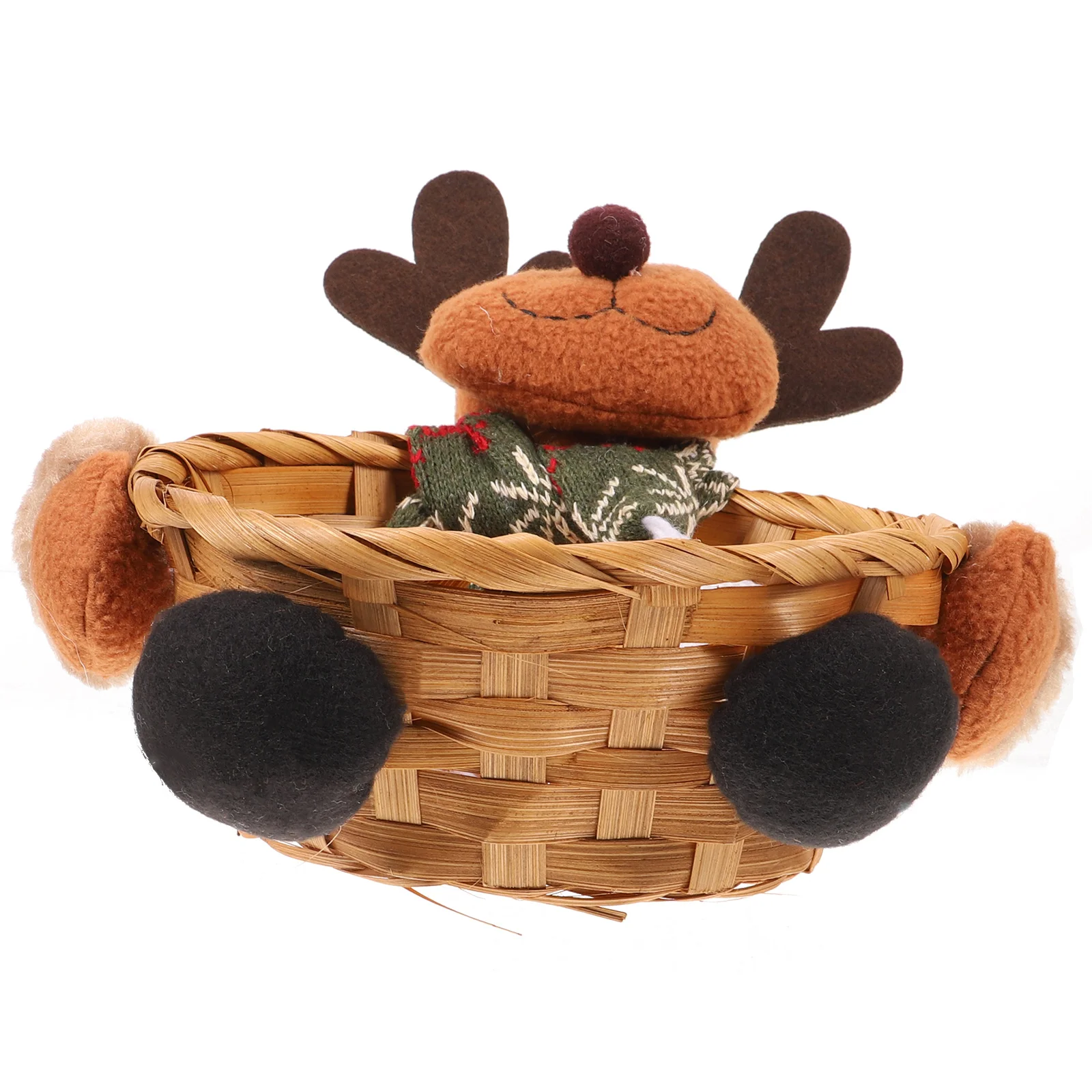 

Candy Bamboo Basket Christmas Decorations Table Small Leaves Storage Baskets Snack Cloth Holiday