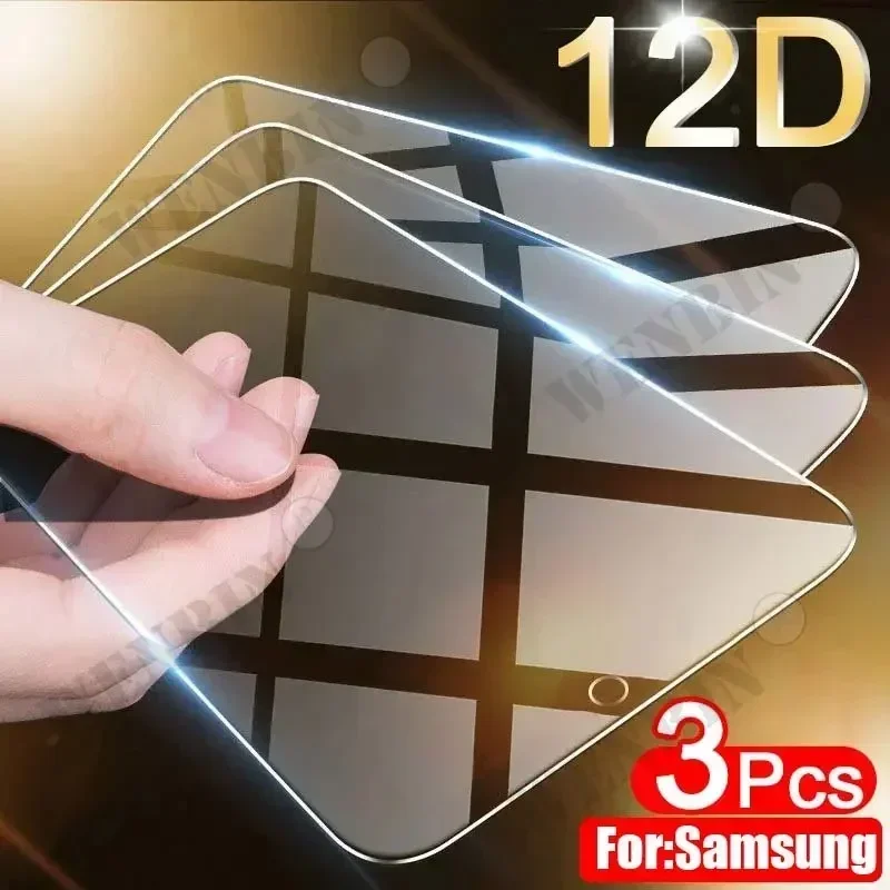 Protecteur d'Écran en Verre pour Samsung S24, S23, S22, S21 Ultra Plus, A55, A54, A35, A15, A14, A24, A53, 3 Pièces