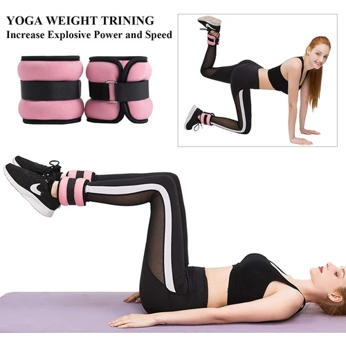 1 par de pesas ajustables para tobillo (0,5 kg/1 kg) - correas de neopreno para piernas y brazos para fitness, aeróbic, fisioterapia - Mujeres, hombres y niños