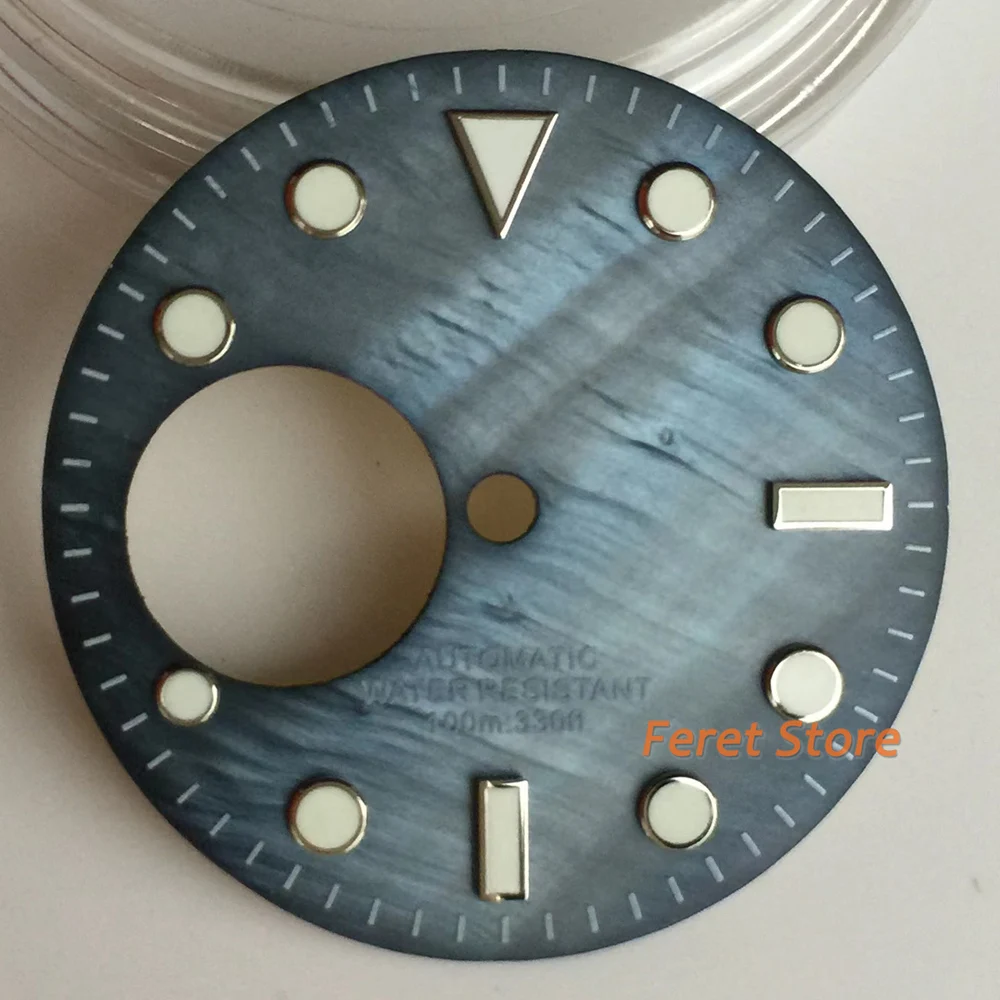 BLIGER New 29MM Dial Black Orange White Green Shell pattern Luminous watch dial NH38 Hollow Watch Dial fit NH38A Watch Parts