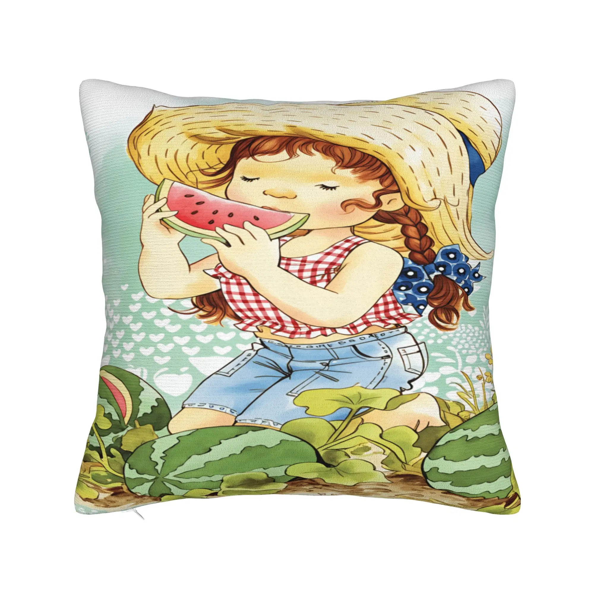 Art Sarah Kay Swing Girl Pillow Case  Soft Pillow Cover Kawaii Pillowcases For Sofa Bedroom Home Decor