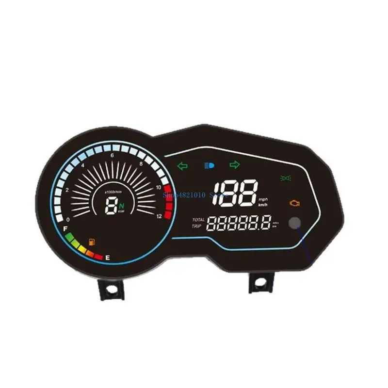 

T3LF Waterproof Motorcycle Dashboard Odometer Speed Cluster Tachometer with Large LCD Digital Screen for ltalika 150sz 170z