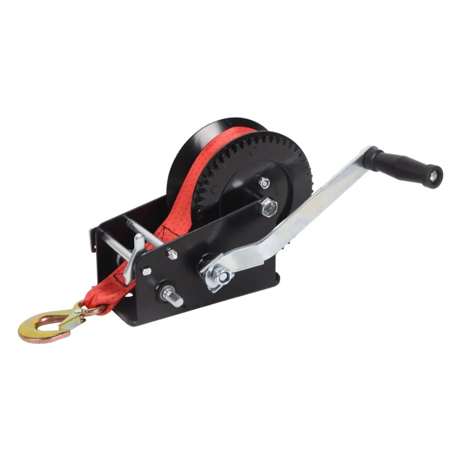 

Boat Trailer Winch Hand Winch 3500lbs Heavy Duty Hook with 33ft Red Polyester Strap Two Way Ratchet Portable Manual Winch for T