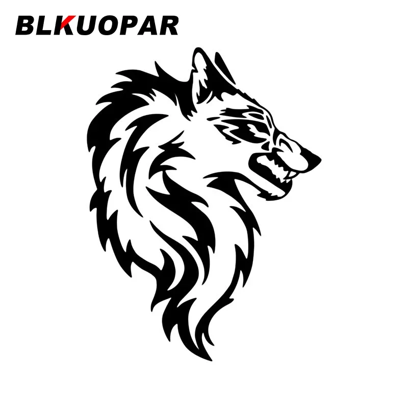 

BLKUOPAR Wolf Head Car Sticker Furry Funny Creative Waterproof Occlusion Scratch Decal Refrigerator Surfboard Vinyl Car Wrap