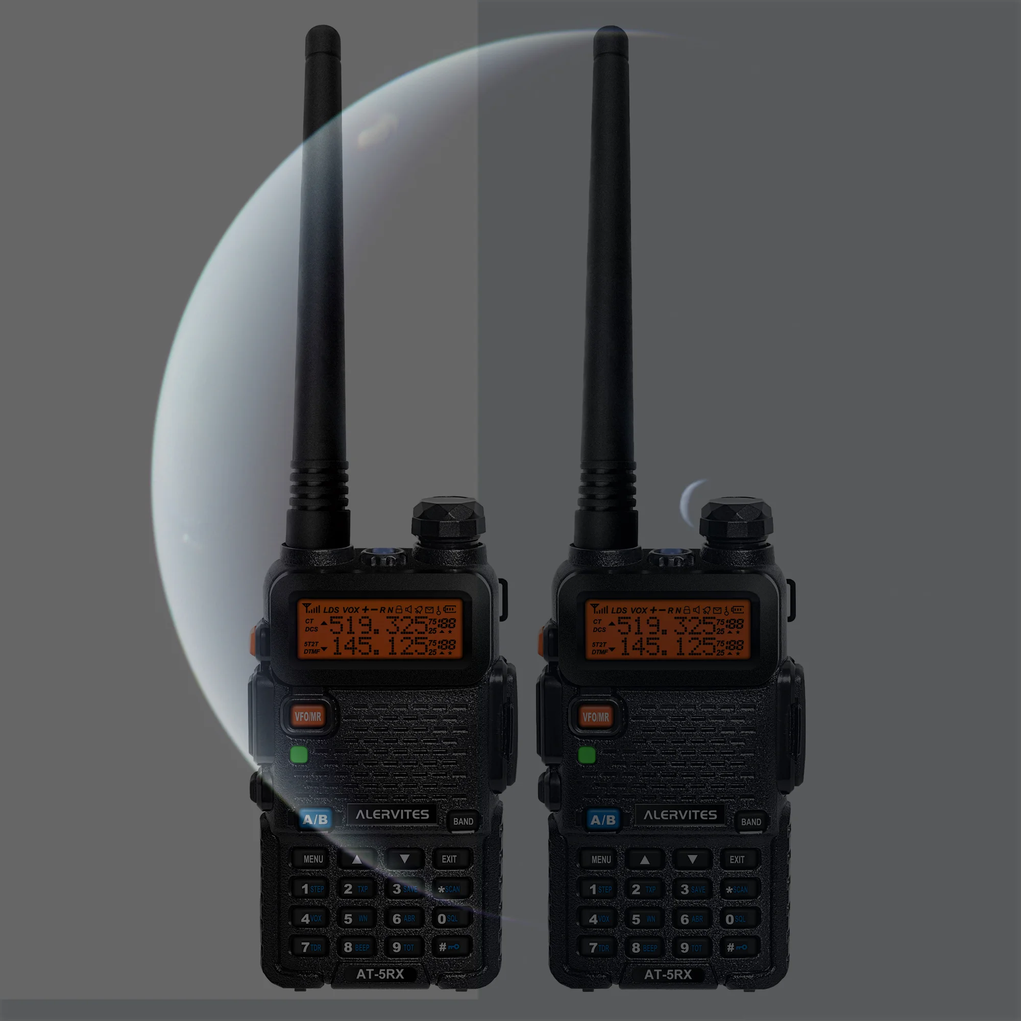 Alervites Air Band AT-5RX 3-5km Tri Band Two Way Radio AM 108-136MHz Updated 5RX Handheld Walkie Talkie
