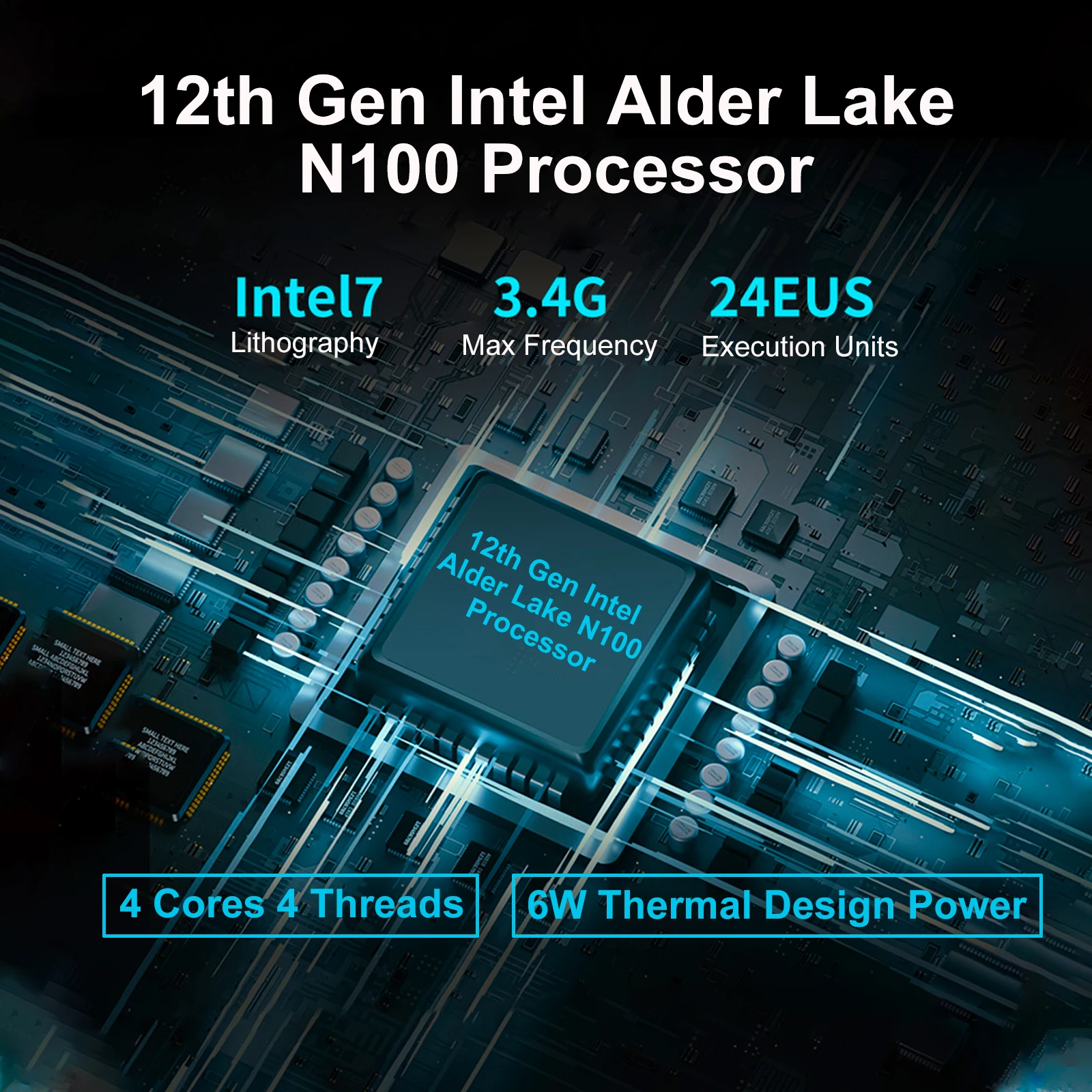 SIXIGNWO 12th Gen Intel Alder Lake N100 Mini PC 3.4GHz Mini PCs 8GB RAM 256GB SSD Windows 11 Mini Desktop Computer