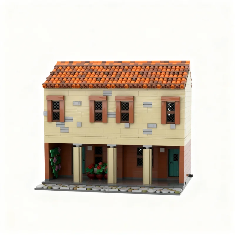 1613pcs MOC Italian Street Series Build No Interior Creator Model Building Blocks Architecture Toy Christmas Gifts Education