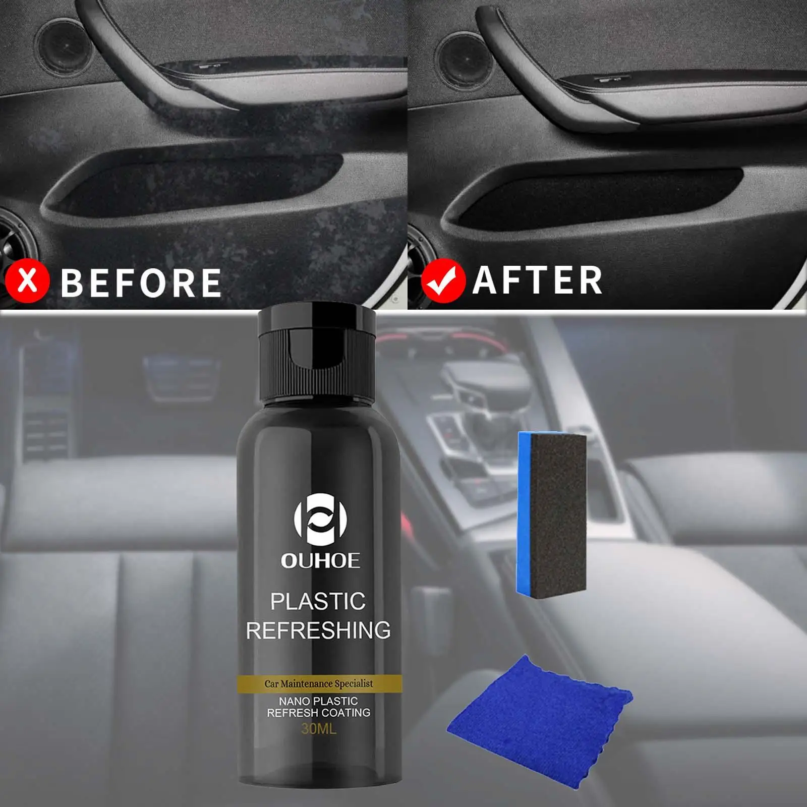 30ml 50ml Car Plastic Restorer Revitalizing Coating Agent Parts Retreading Agent for Cars Automotive Interior Exterior