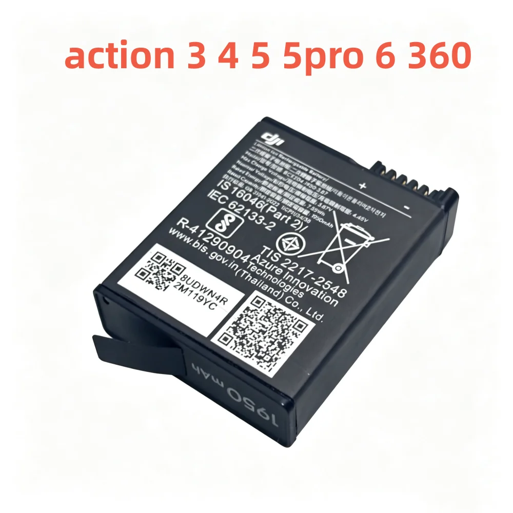 

100%Original 1950mAh 3.87V for DJI BXC204-1950-3.87 Osmo Action 3 4 5 5pro 6 360 Sports Camera Battery