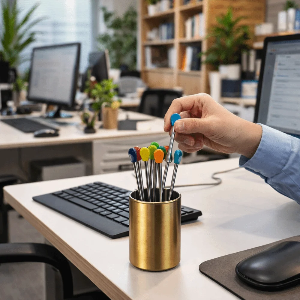Portable Stainless Steel Fruit Fork Holder Cylinder Durable Toothpick Box Multi-functional Storage Tube Gift Idea