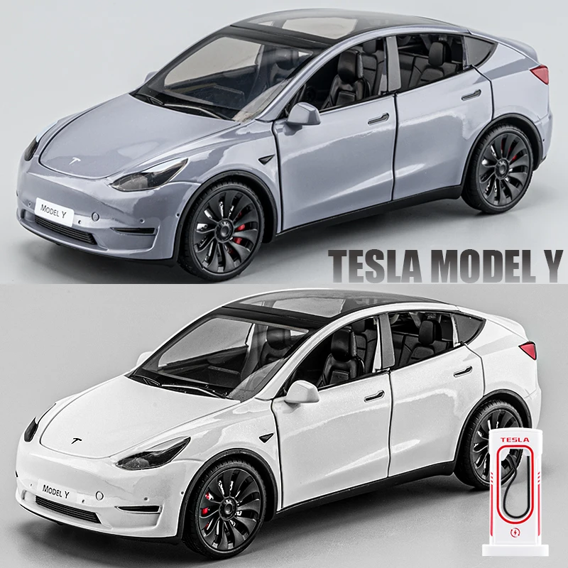 

1:24 MODEL Y New Energy High Simulation Alloy Car Model Diecast Metal Toy Sound and Light Childrens Collectibles Gifts