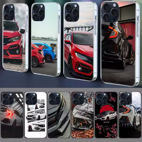 JDM Type R Civic Sport Car Phone Case For Iphone 17 Air 16 Pro 15 Pro Max 14+ Plus 16E 11 13 12 Mini XR X XS 7 8 SE 2020 Cover F