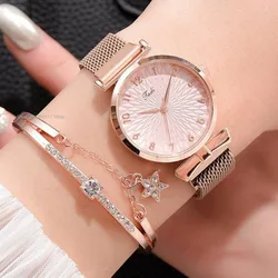 Luxury Women Bracelet Quartz Watches for Women Magnetic Watch Ladies Sports Dress Pink Dial Wrist Watch Clock Relogio Feminino