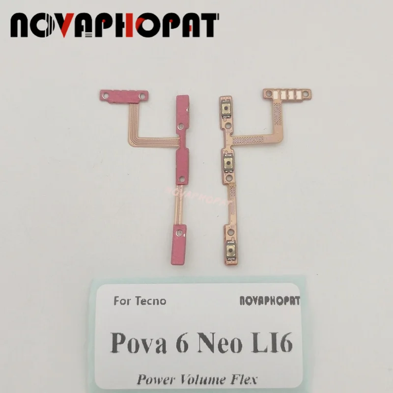 For Tecno Pova 6 Neo LI6 Power On Off Volume Up Down Switch Ribbon Power Button Flex Cable