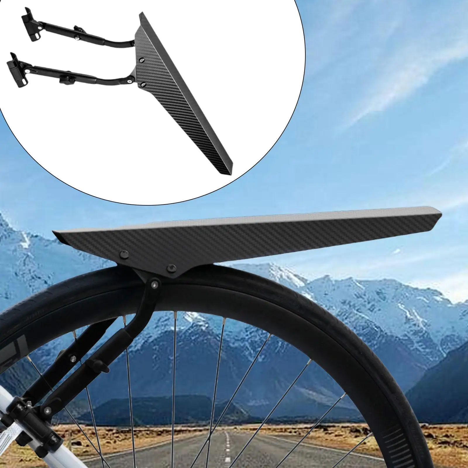 الطريق دراجة درابزين دراجة درابزين أسود عالمي خفيف قابل للتعديل عجلة حماية غطاء كامل Mudflap الدراجات الملحقات