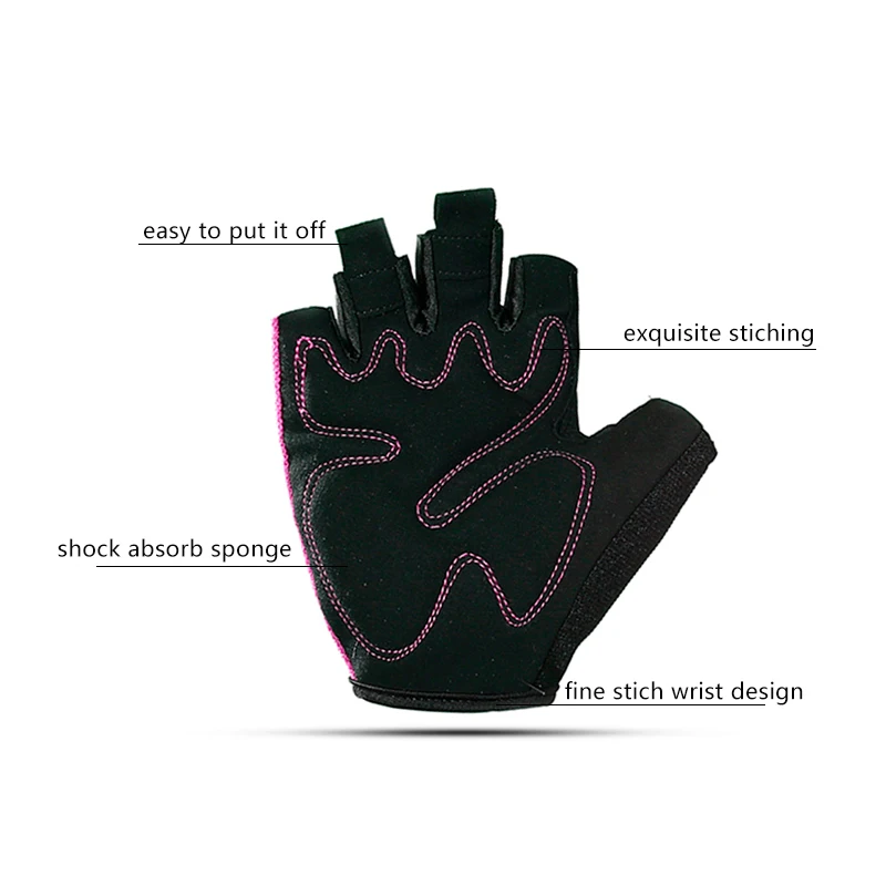 Sports fitness men and women weightlifting breathable non-slip silicone half-finger cycling gloves