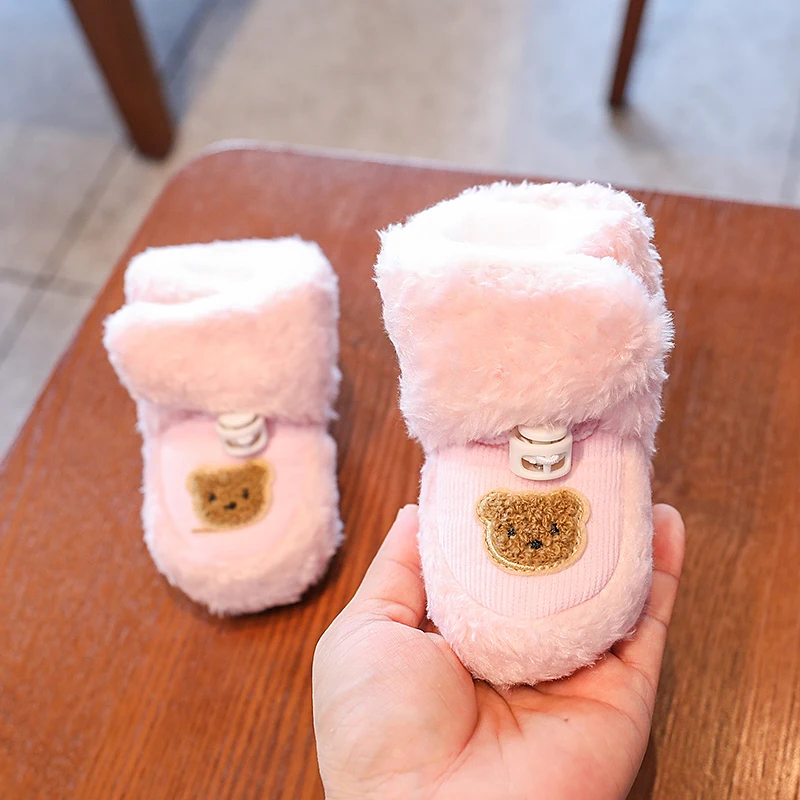 HAIZHIW Fashion Baby autunno inverno Cartoon Boots Baby Girl Boy Winter Warm Shoes Toddler Fuzzy Balls First Walkers Kid Shoes