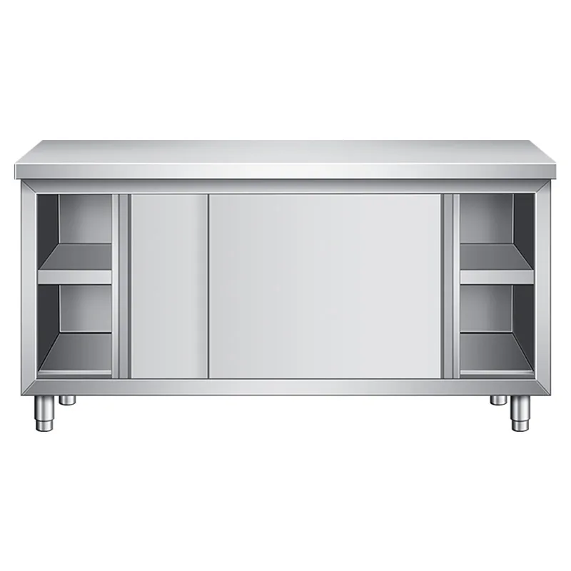 

304 stainless steel workbench kitchen integral welding cabinet loading console commercial hotel catering storage