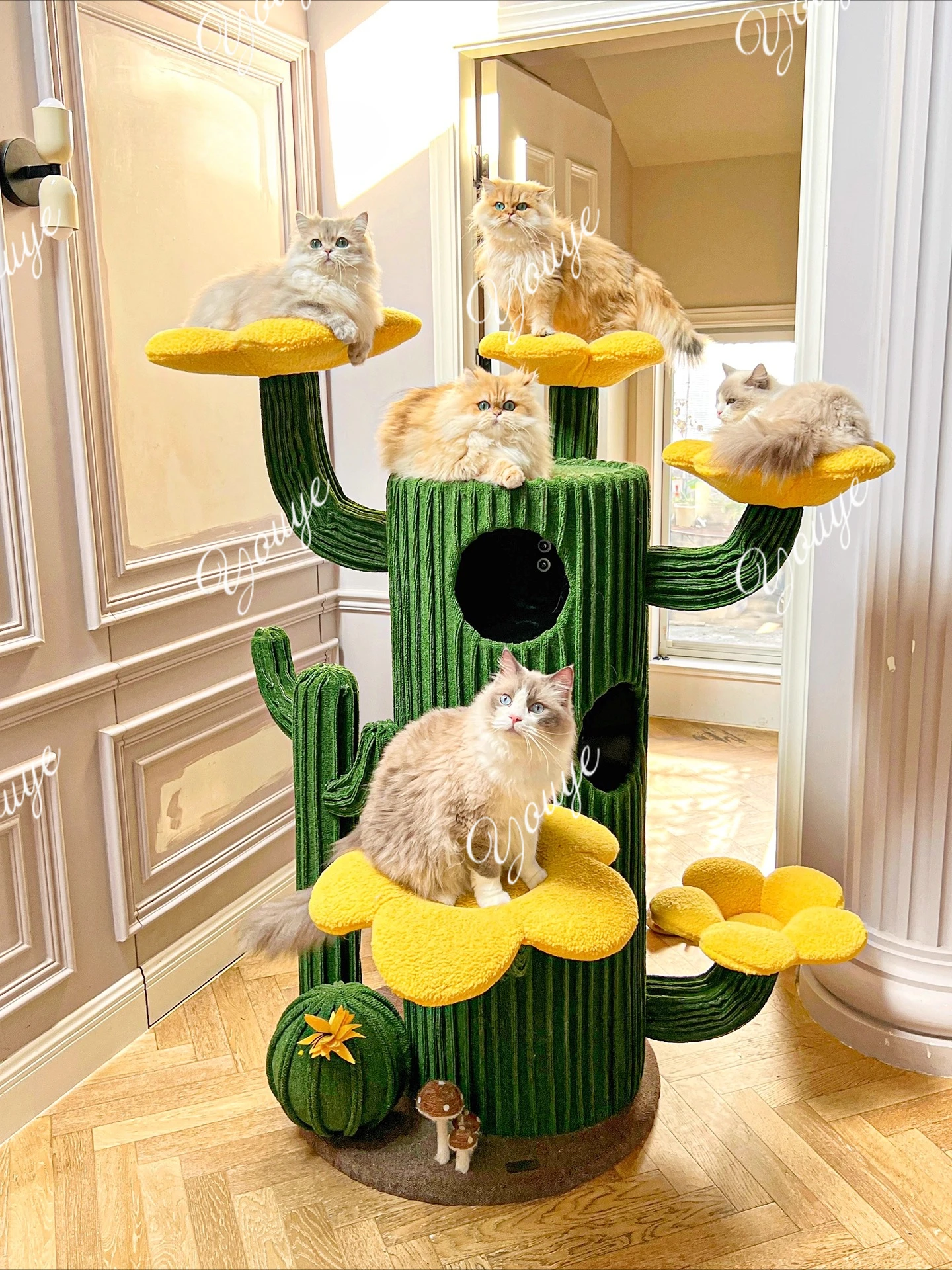 R Cactus climbing frame, cat nest, cat tree integration, super large green plant cat frame fabric upgrade