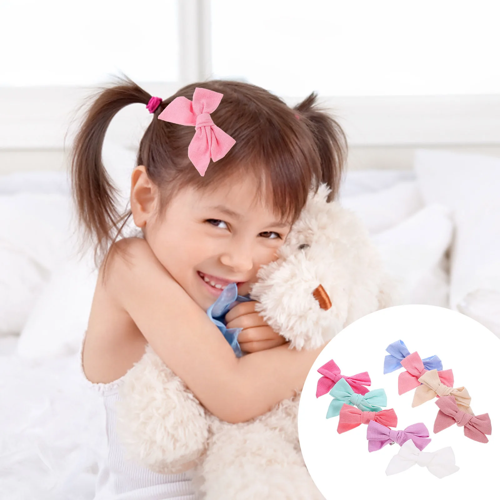 

9Pcs Bow Hair Clips for Little Fashionable Hair Bow Barrettes Variety Colors for Party Celebration Daily Style