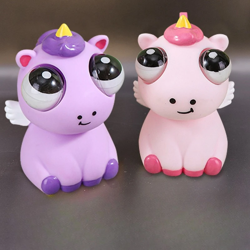 

Милый единорог-ангел с вылезающими глазами, талисман года Лошади, трендовая игрушка-антистресс для снятия напряжения