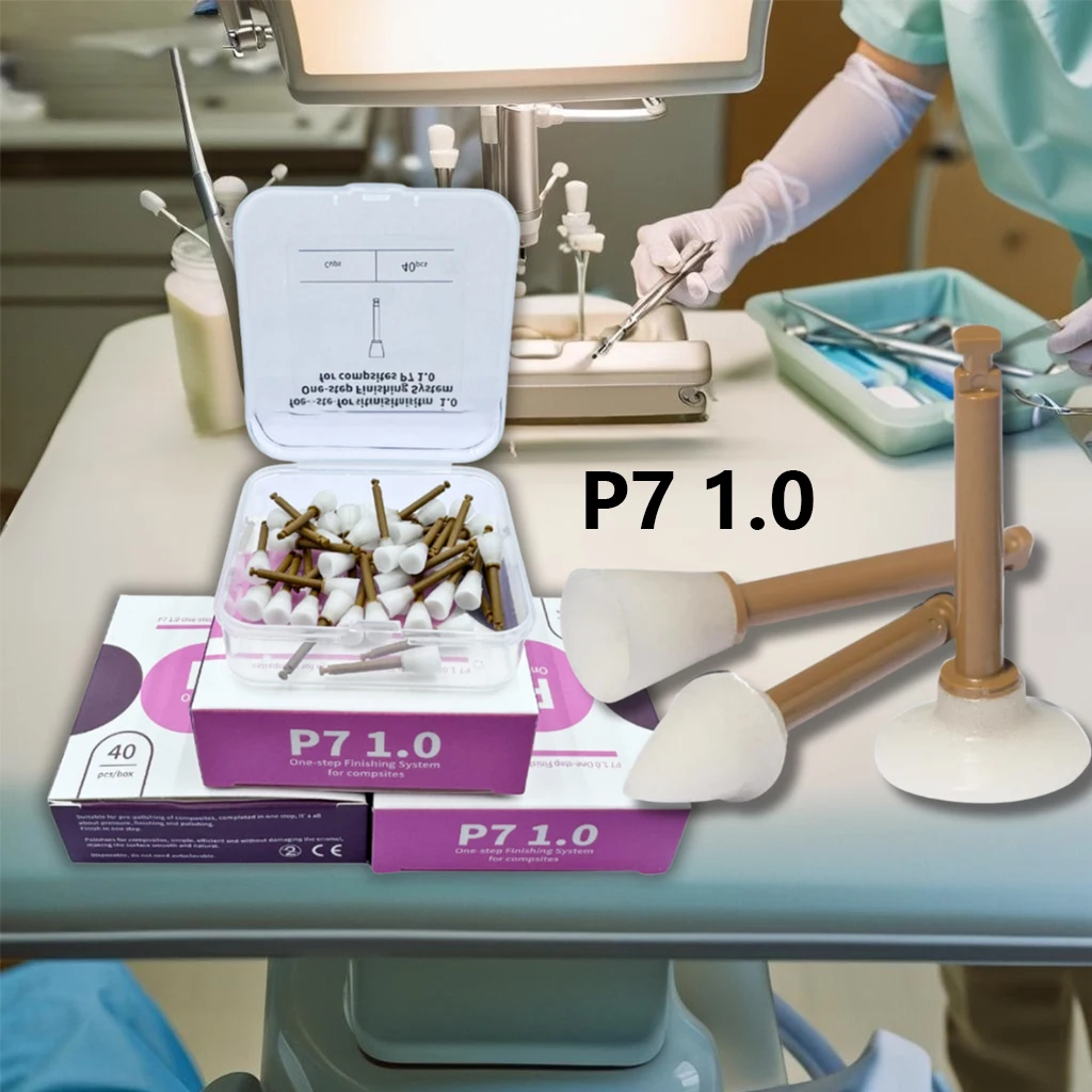 

40Pcs Dental Composite Polisher 3 Shape Finisher Cups Points Discs RA Shank 1-Step Finishing for Polishing Finishing Dentist Too