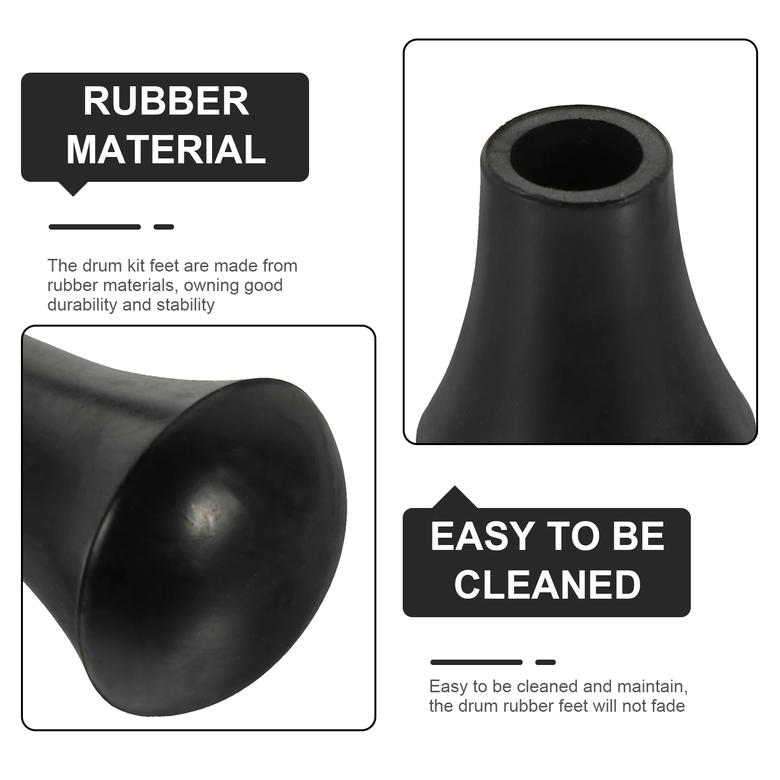 드럼 세트 바닥 보호용 드럼 고무 받침대 교체용 미끄럼 방지 패드 10개 베이스 탐 악기 키트 액세서리