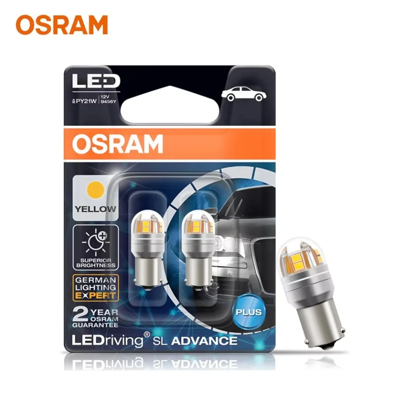 OSRAM S25 Upgrade LED-Signalleuchte 9456Y_Gelb 1156 PY21W LEDriving SL Advance LED Auto Nebelscheinwerfer Brems-Positions-Stopp-Lampe 2X