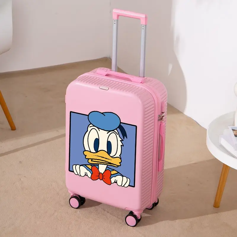 Disney Donald Duck Luggage Travel Bag on Wheels 20 Inch Carry on Cabin Suitcases Set Student Zipper Rolling Luggage Case