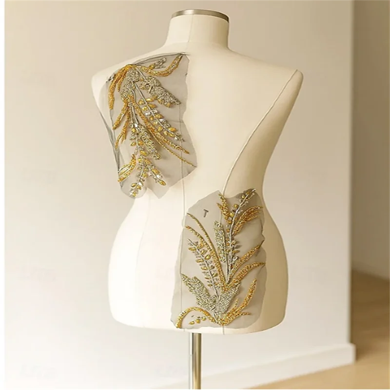 Black Tie Blazer Dress Tuxedo Dress Gold Sequin Applique Formal Wedding Guest Satin Stretch Crepe Elegant High Split Long Sleeve