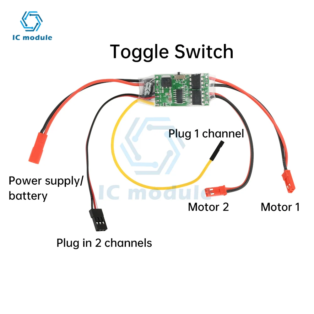 Dual Way Bidirectional ESC Brushed Electric Speed Controller Mixed Control ESC 6-15V for RC Tank 2S 3S Li-ion Battery