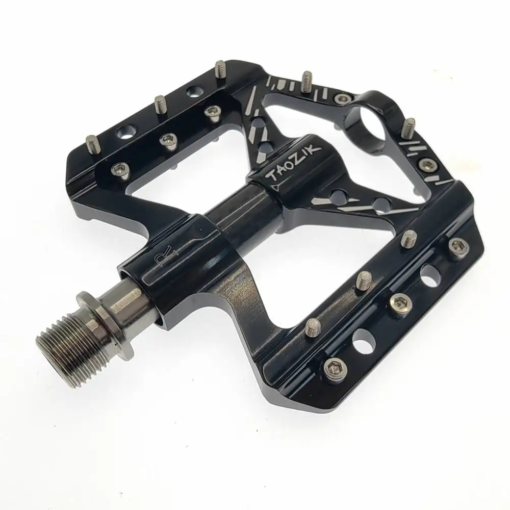 TAOZIK Bicycle Pedals titanium Axle Bearings MTB Anti-slip Ultralight Aluminum Mountain Road Bike Platform Pedals Cycling Parts