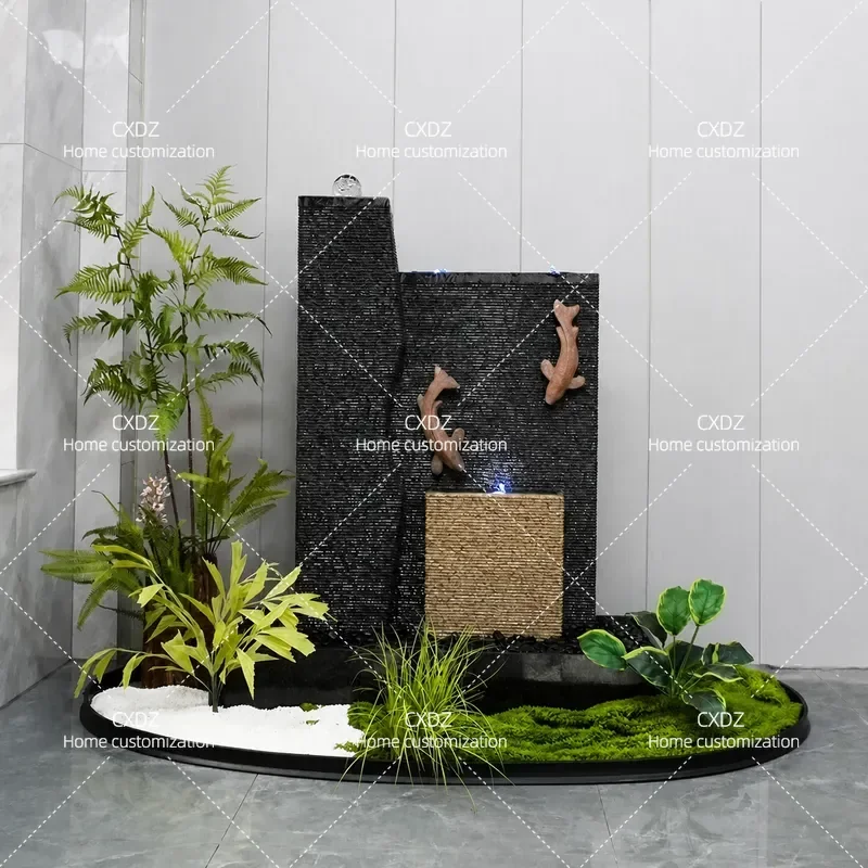 Natural Stone Outdoor Water Curtain Wall Fountain Screen Partition for Balcony Courtyard Company Landscaping Finished Product