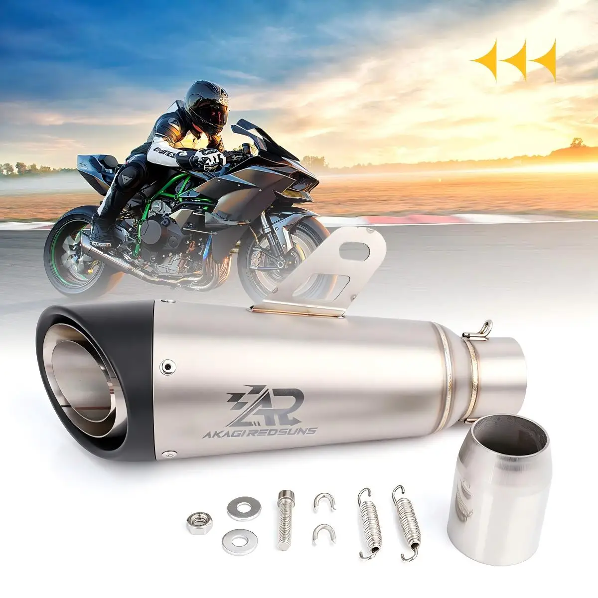 Motorcycle Stainless Steel Exhaust Tube, 51mm General Diameter, Fitted With DB Killer, Suitable For Yamaha GY6 Scooters