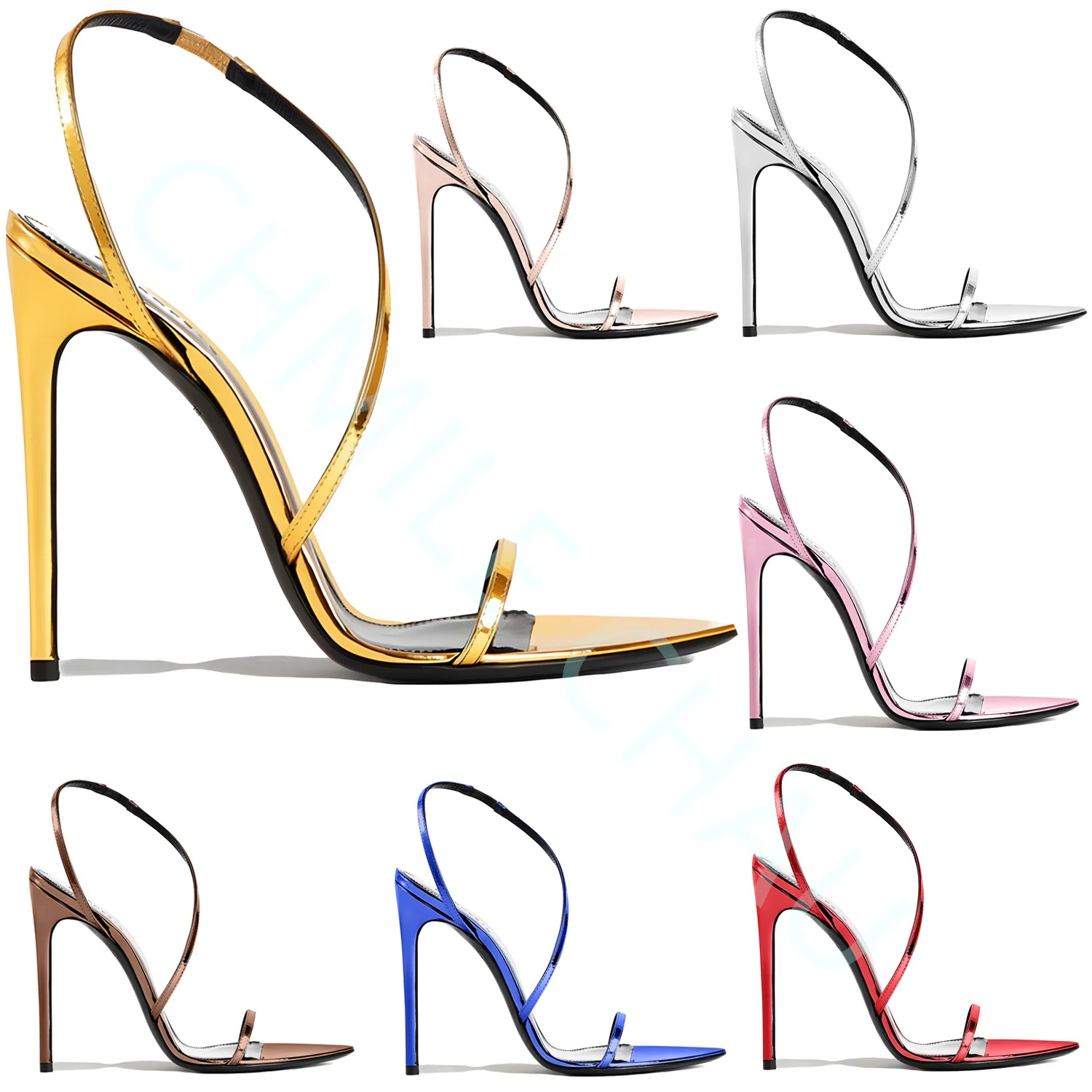 

【Measure your feet length before order】Elegant Luxury Designer Women Sandals Stiletto High Heel Sexy Fetish Prom Shoes 92-CHC-30