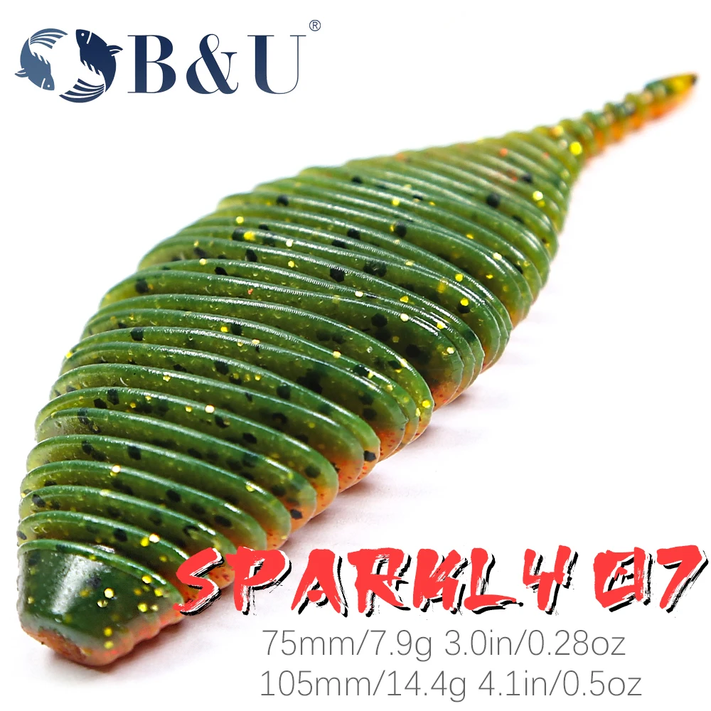 B&U BELLOWS GILL Worm Soft Lure Fishing Bass Lure Silicone Baits Soft Rubber For Fishing Swimbait Artificial leurre souple