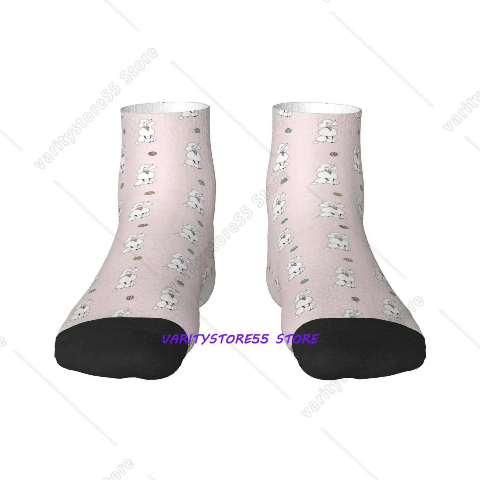 

Cute Poodle Dog Pattern Crew SocksToe Seamed Ankle Cushioned Breathable Athletic Crew Sports Socks