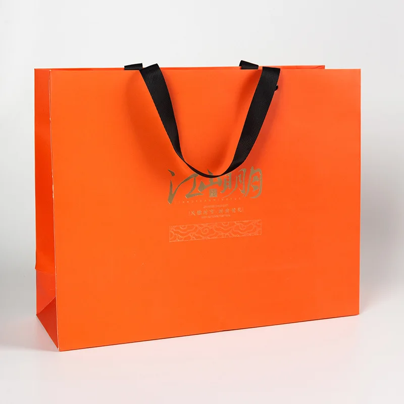 Custom. Handbag Packaging Ivory Board Bag Printed Factory High-Grade Color Advertising Promotional Clothing Handb