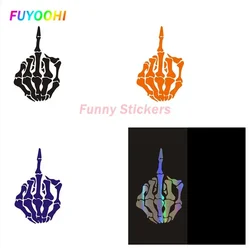FUYOOHI Play Stickers Funny Car Stciker Skull Middle Finger Skeleton Decal Waterproof Pvc Stickers for Auto Moto Truck Tuning