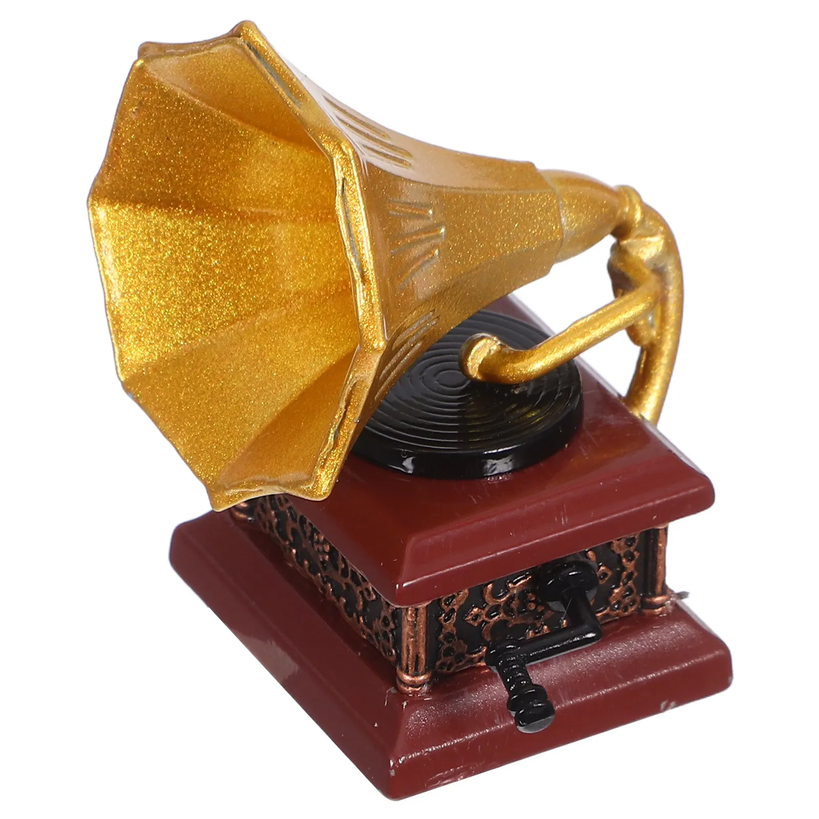 

Miniature Retro Record Player Phonograph Vintage Decor Table Ornament for Living Room Music Decorations Dollhouse Accessories