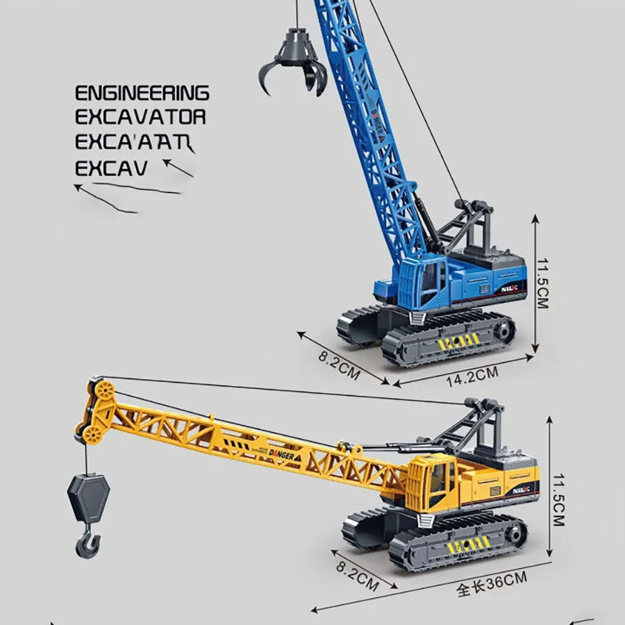 1PC children's gift simulation engineering vehicle crane rock climbing science and education model inertial construction vehicle