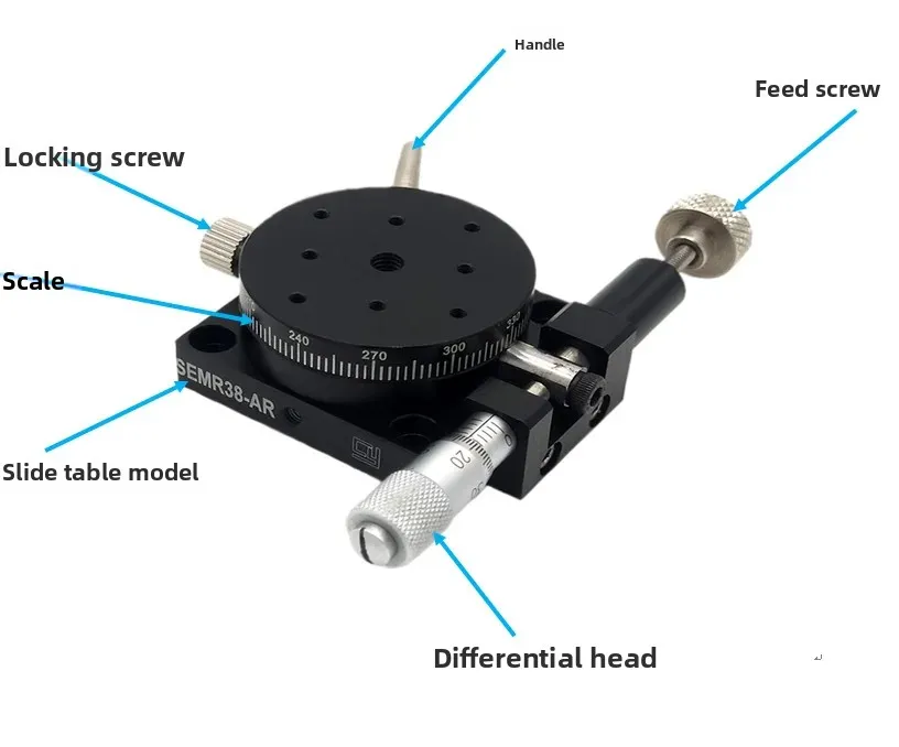 R-axis rotary slide platform manual high precision displacement platform 360 angle fine adjustment optical rotary slide platform