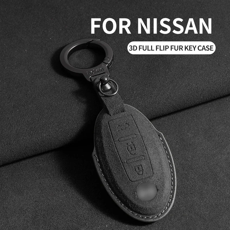 

Suede Car Key Case Cover For NISSAN Maxima Altima Versa Sentra Sylphy Teana Qashqai X-Trail Car Key Protective Shell Accessories