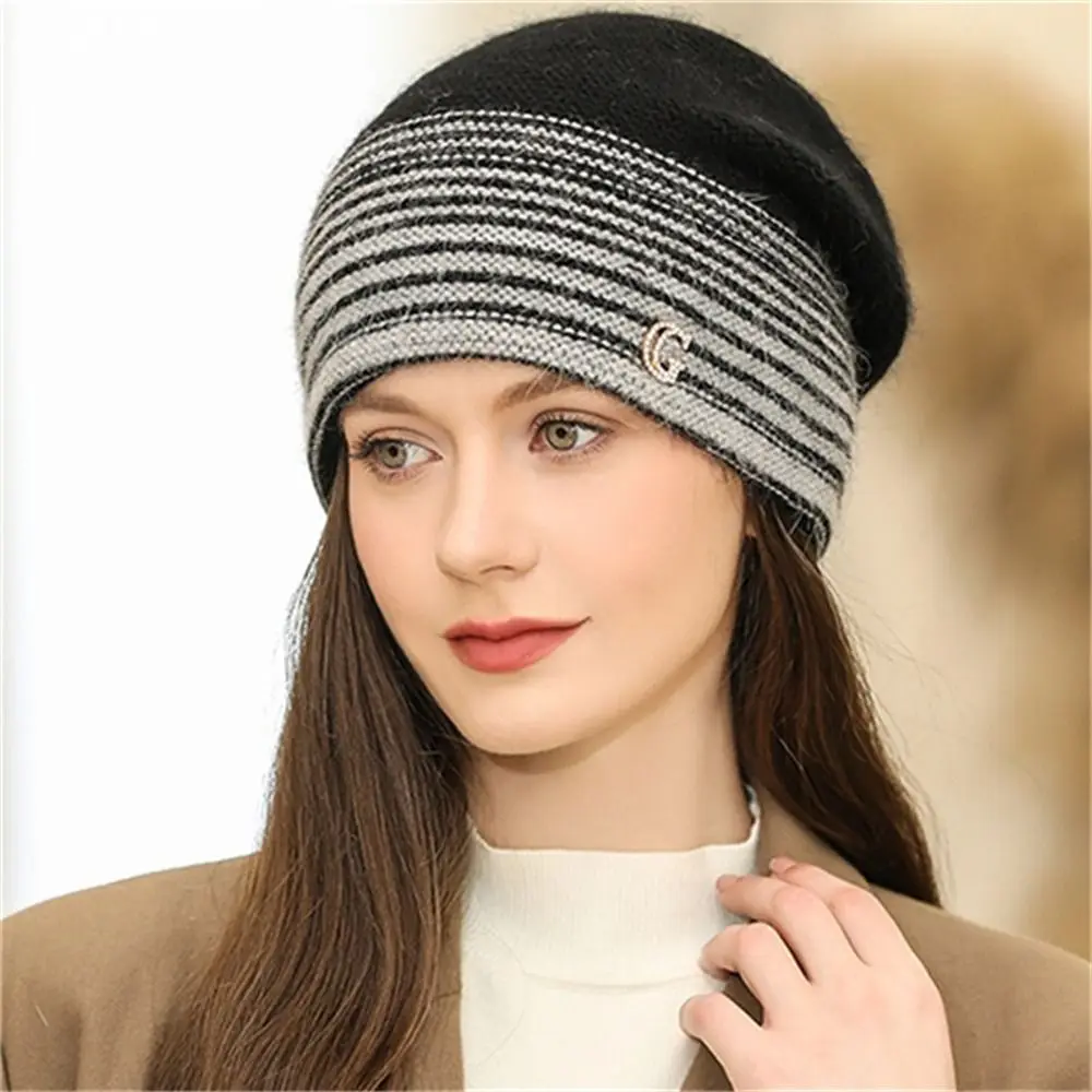 Fashion Keep Warm Knitted Hats Coldproof Versatile Warm Cap Windproof Beanie Cap for Women Girls