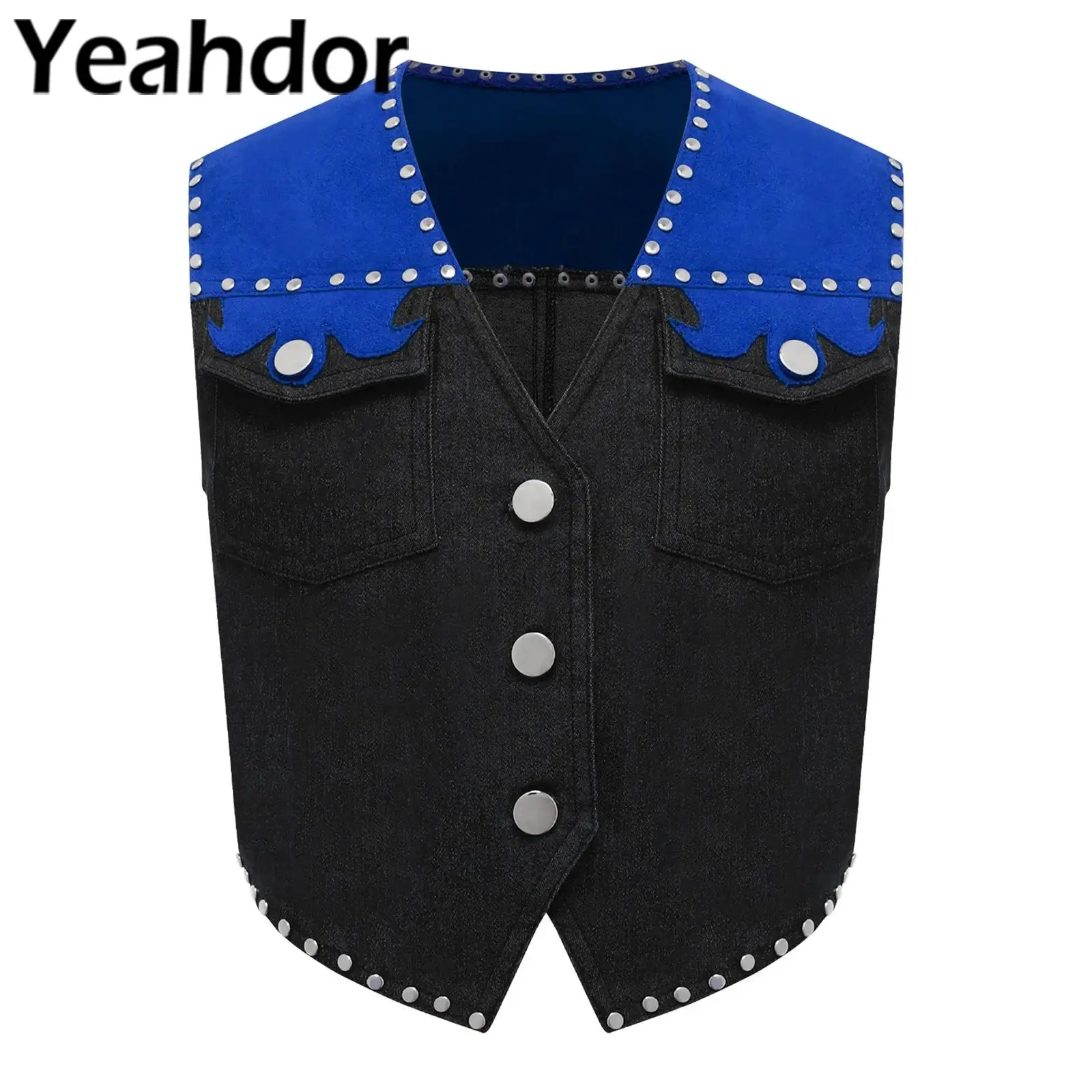 

Костюм ковбоя в стиле вестерн для мальчиков, жилет для косплея на Хэллоуин, жилет без рукавов с заклепками и бахромой, карнавальная тематическая вечеринка, ролевая игра