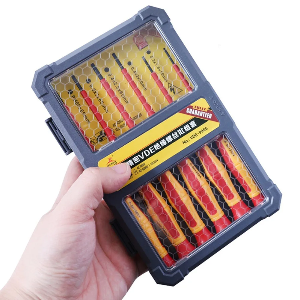 Imagem -05 - Multifuncional Magnetic Precision Chave de Fenda Bit Eletricista Repair Tool Isolados Phillips Fenda Screw Driver em 1000v