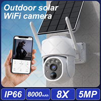 New 5MP WiFi PTZ Camera Outdoor Wireless Solar IP Camera 3MP HD Built-in Battery Video Surveillance Camera Long Time Standby