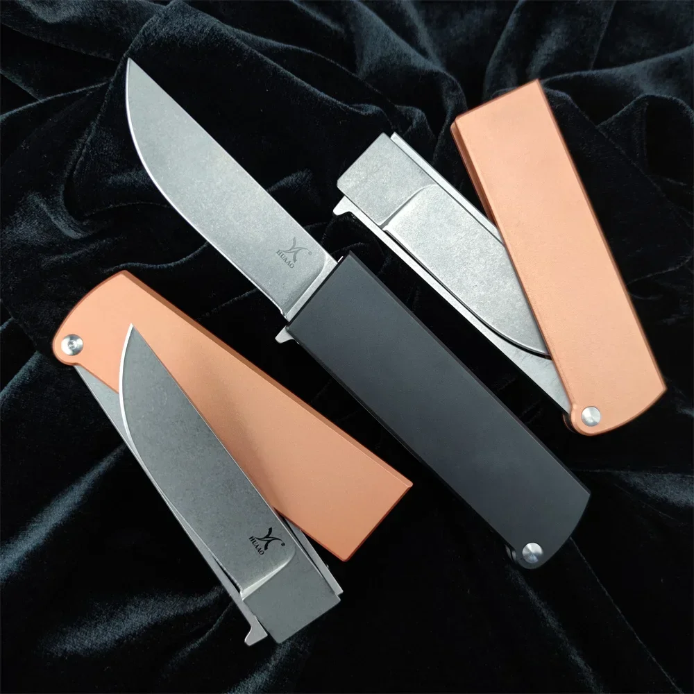 

HUAAO D2 Tactical Pocket Folding Knife T6 Aluminum Handle Edc Camping Hikking Survival Multifunction Knives Portable Flip Tools