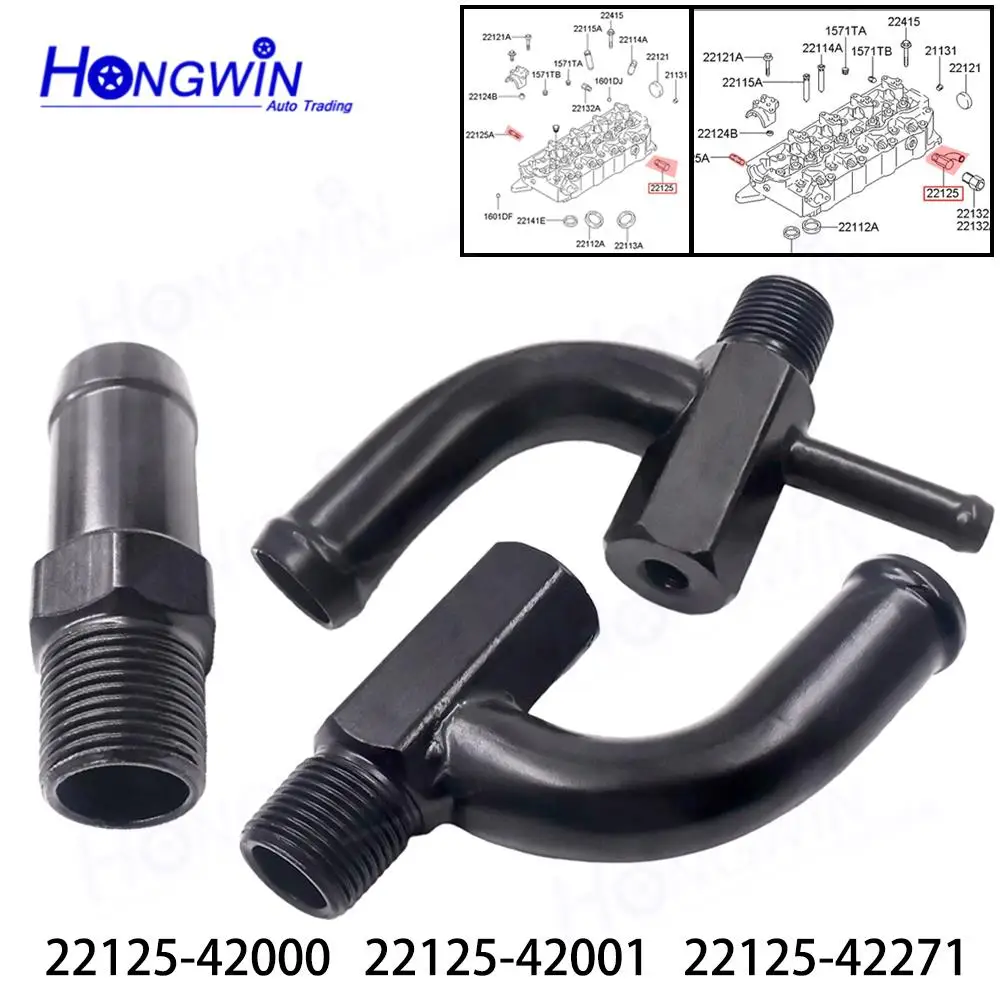 1PC Water Pipe Joint Cylinder Head 22125-42000 22125-42001 22125-42271 For Hyundai H100 Porter Starex H-1 Grace Libero Kia K2500